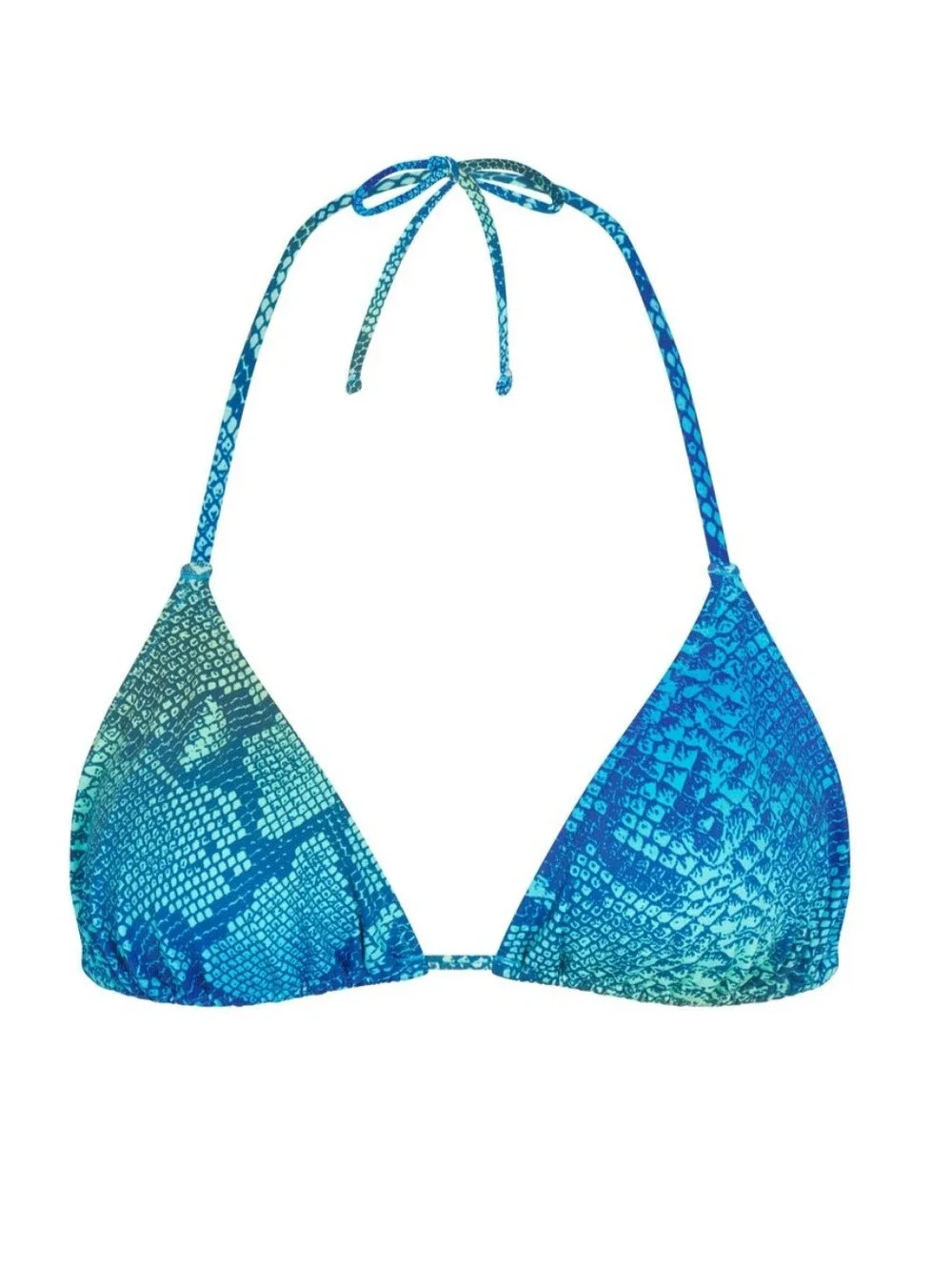 SKIMS NWT Signature Swim Triangle Top AND Thong SET Size SMALL Tide Blue & Snake